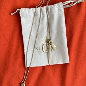 Kendra Scott Adjustable Gold Pendant Necklace with Charms